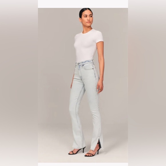 Abercrombie & Fitch Denim - Abercrombie & Fitch Slim Straight Ultra High Rise with Ankle Slits